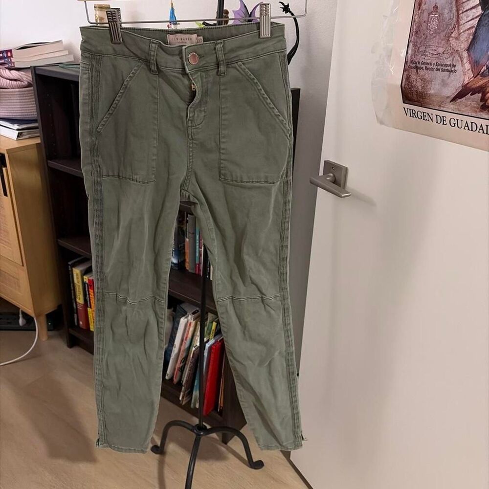 Ted Baker London Olive Green Utility Skinny Pants Women's Size 26